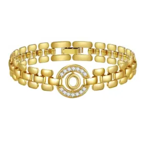 Apsvo O Letter Bracelet Gold Initial Bracelet Cubic