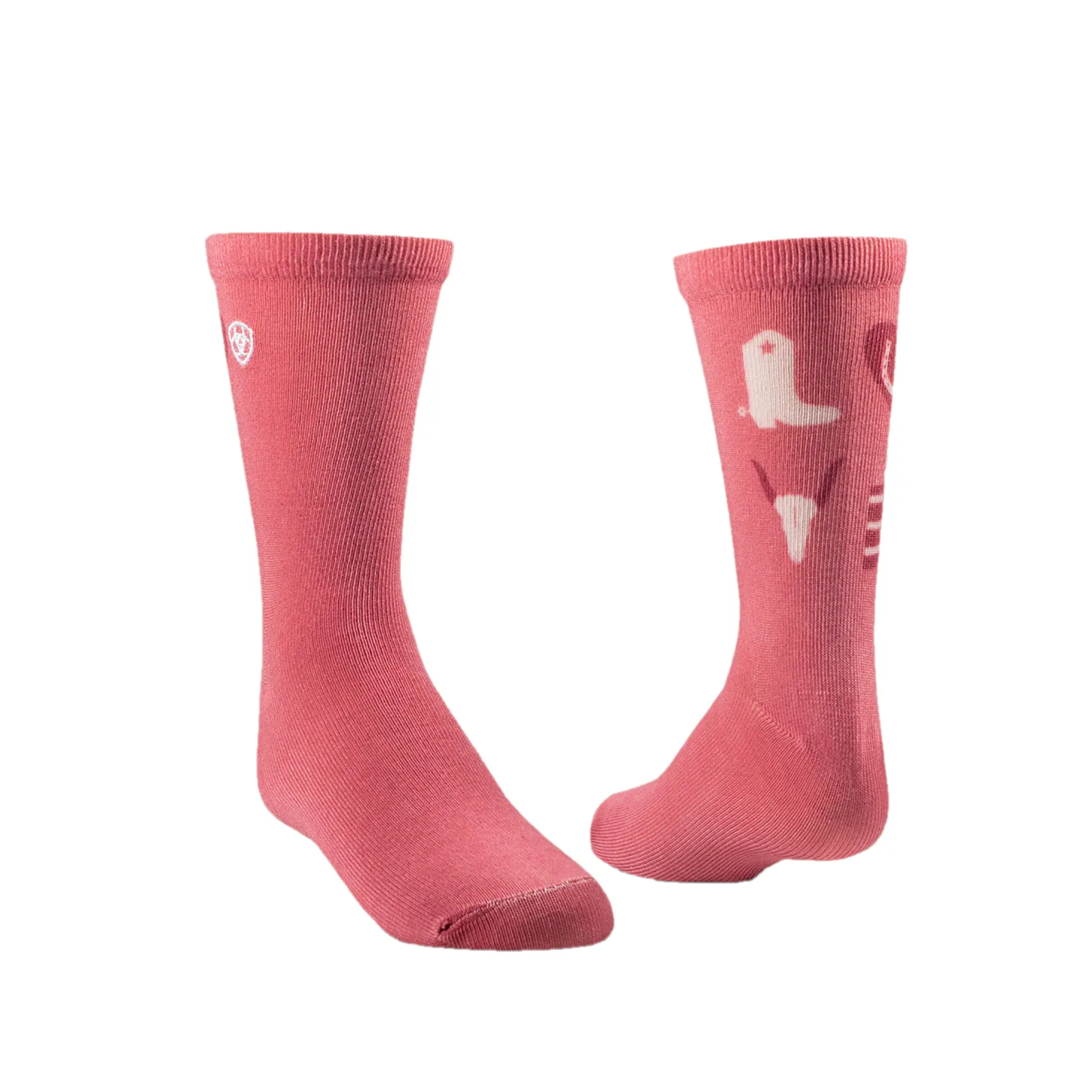 Ariat Kids Horse Love Pink & Navy 2 Pack Crew Socks AR3718-981