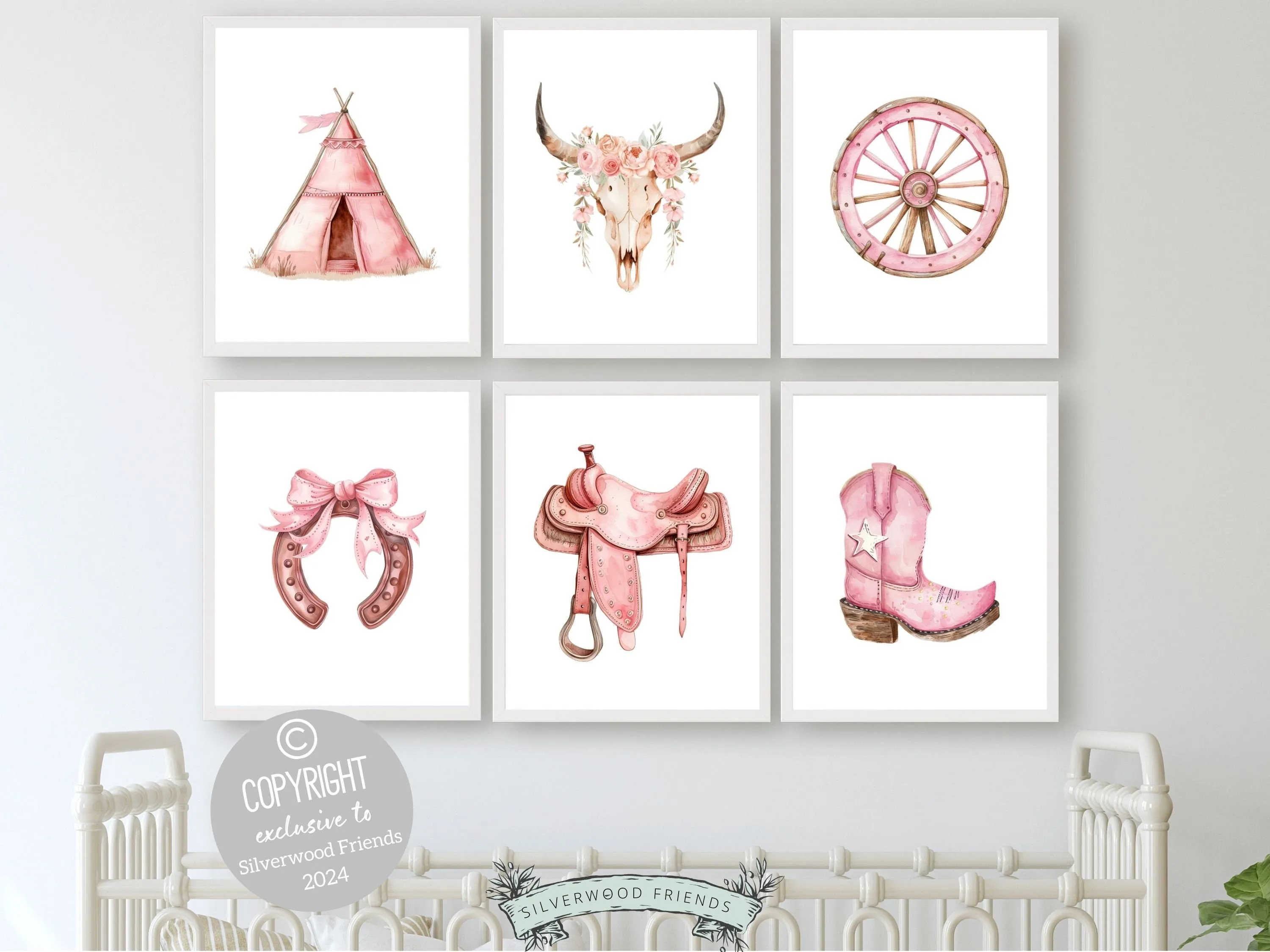 Baby Girl Western Nursery Prints - 002