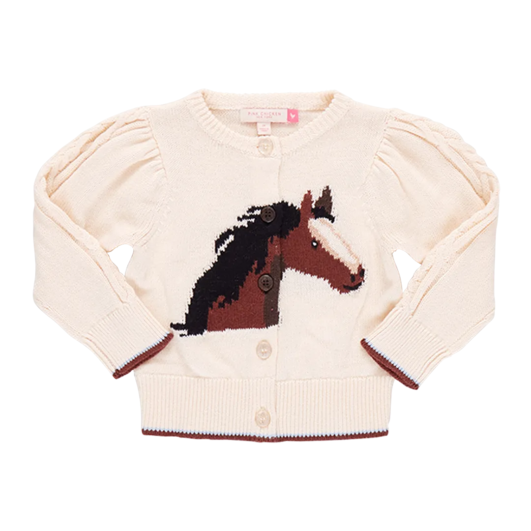 Baby Girls Cable Constance Sweater - Wild Horse