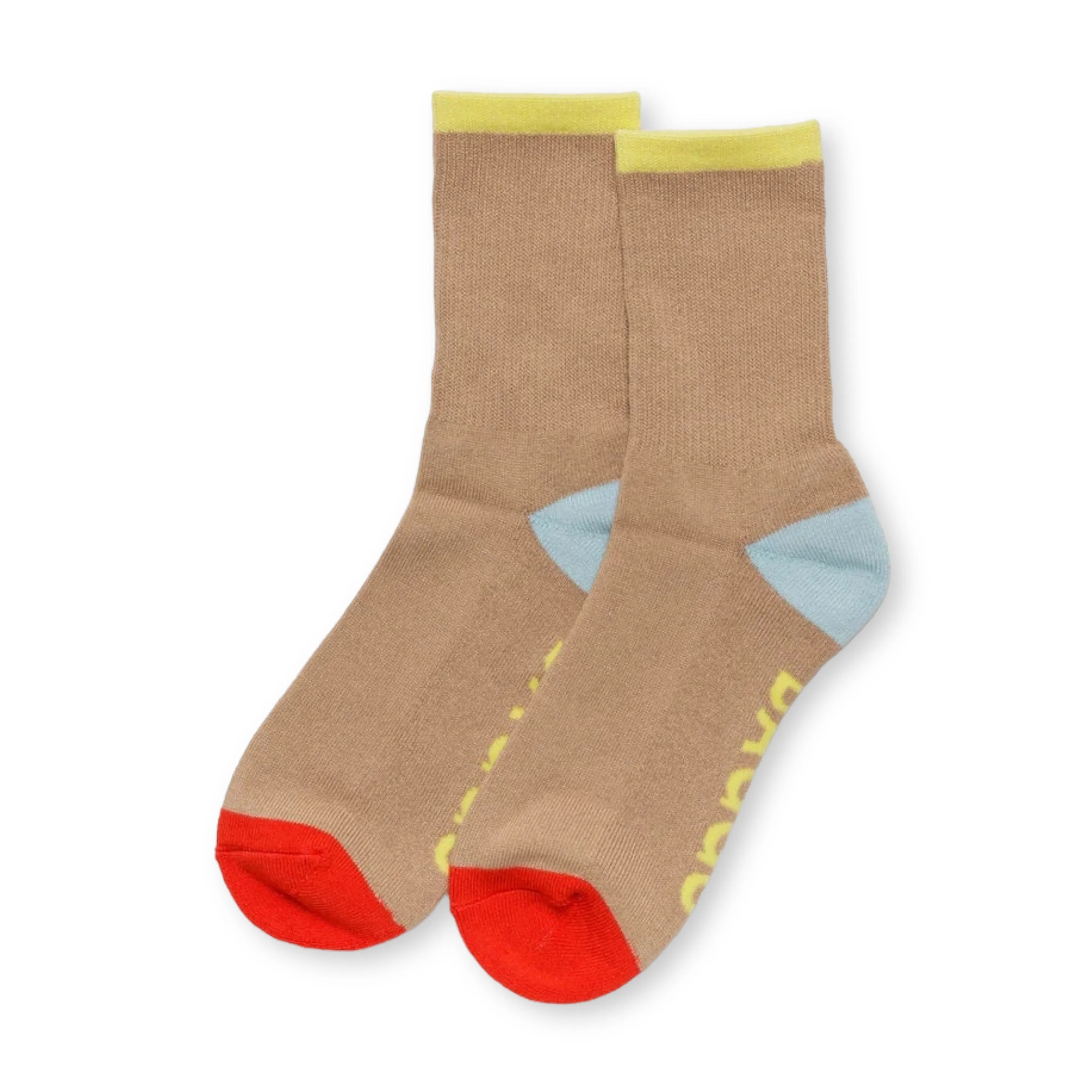 Baggu Ribbed Sock Beige Mix M/L