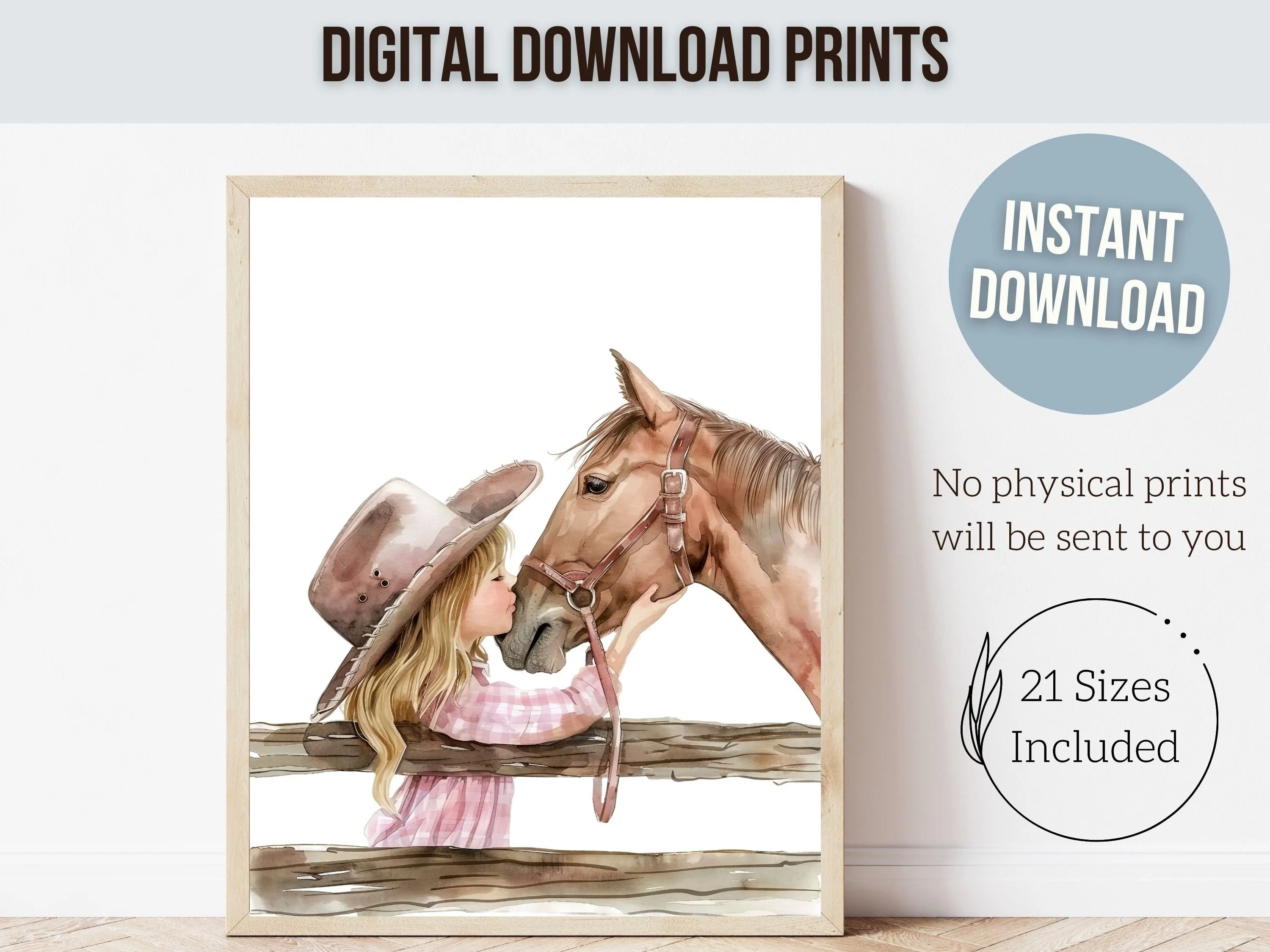 Blonde Cowgirl Nursery Print