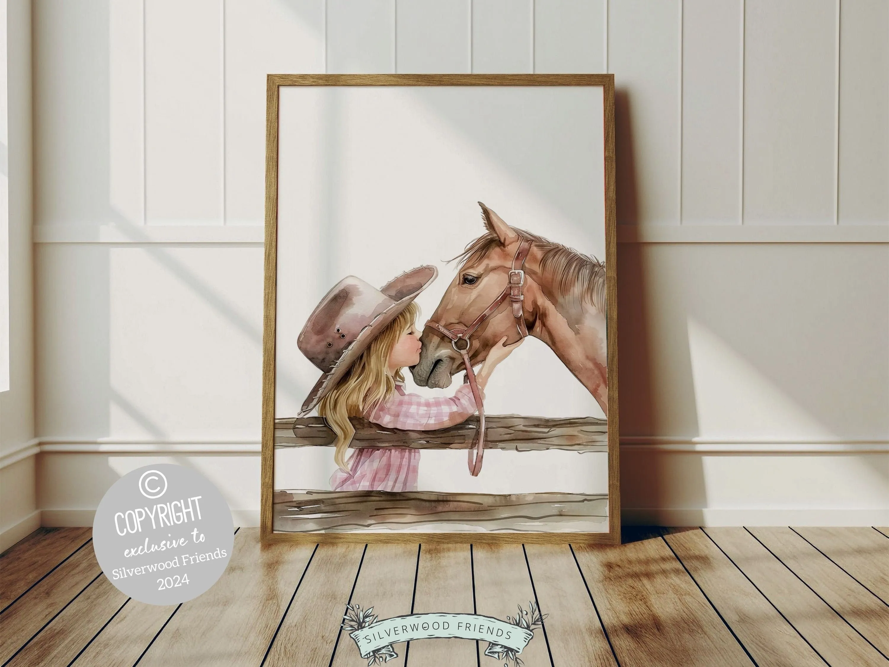 Blonde Cowgirl Nursery Print