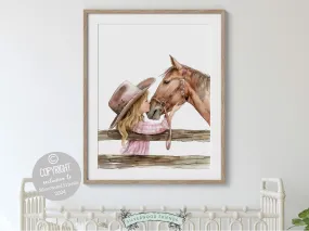 Blonde Cowgirl Nursery Print