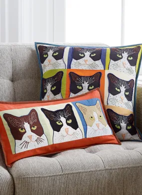 Cat's Meow Embroidered Pillows