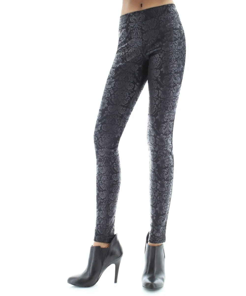 Chic & Elegant Glossy Floral Ornate Damask Leggings