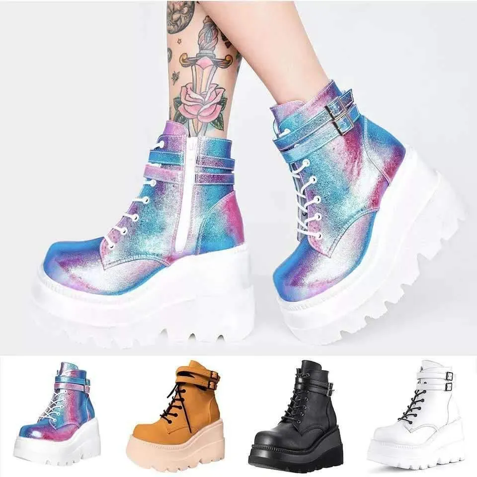 Colorful Platform Women's Boots