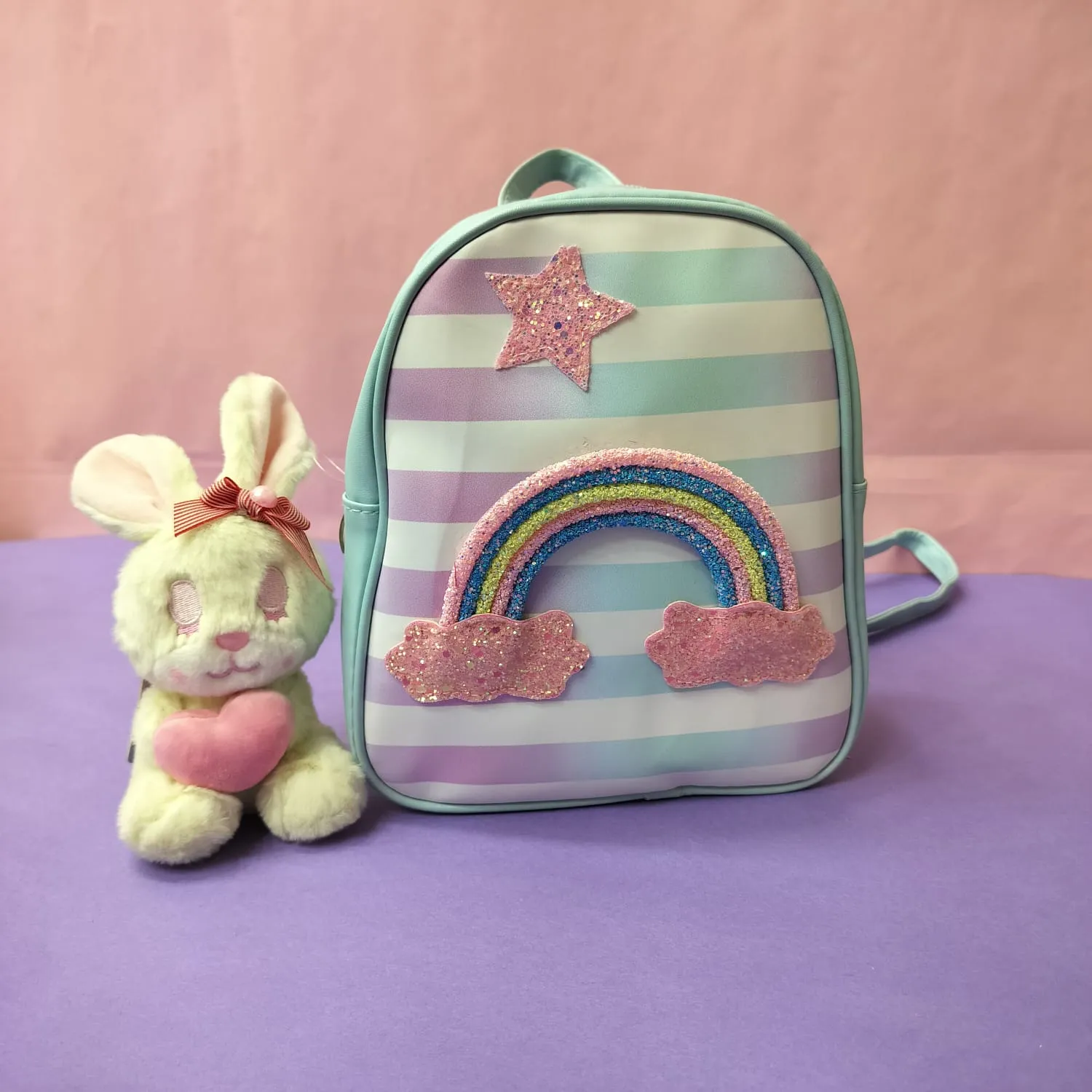 Colourful Rainbow Theme Mini Backpack.