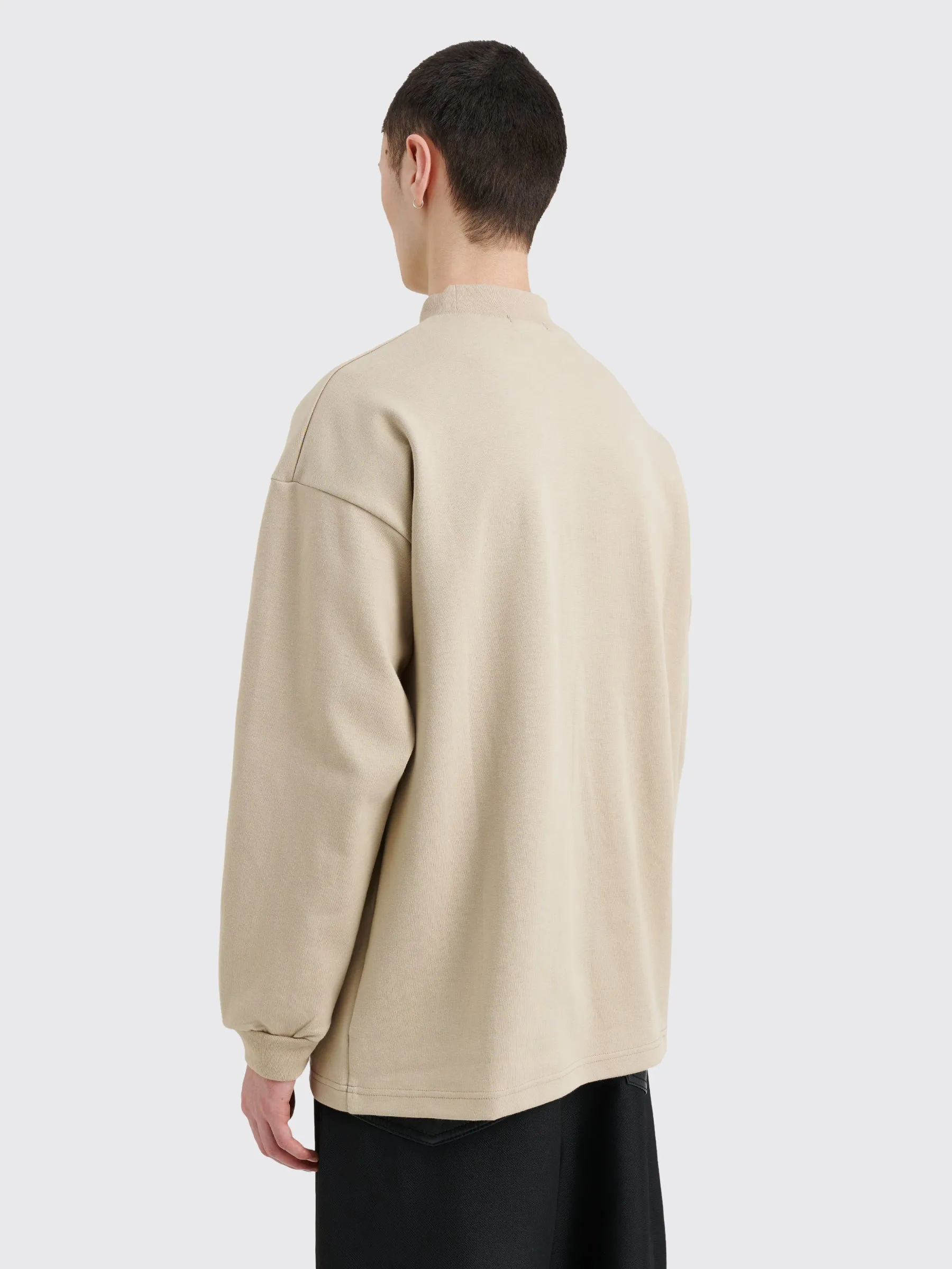 Comme des Garons Homme Long Sleeve Mock Neck T-shirt Beige