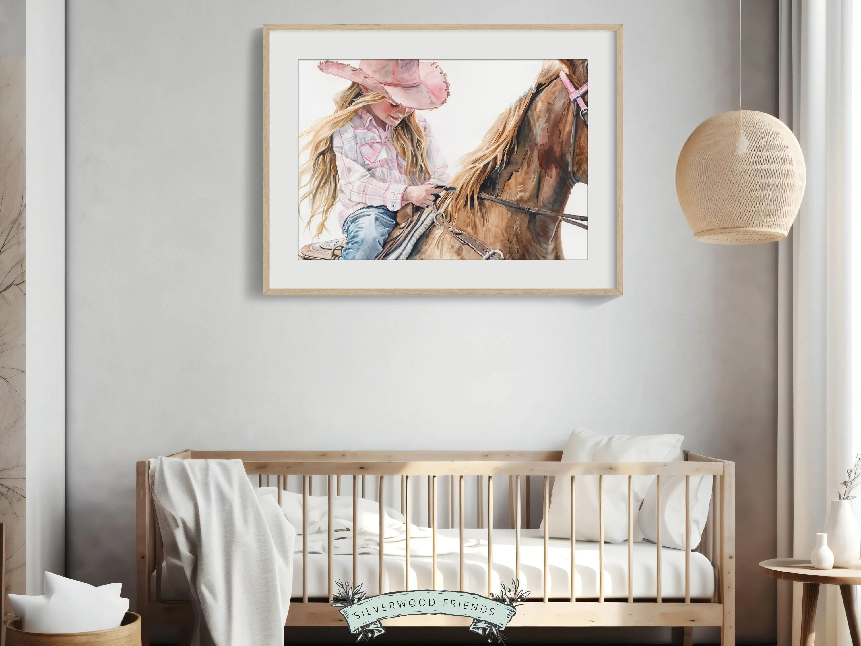 Cowgirl Horse Nursery Print - 001