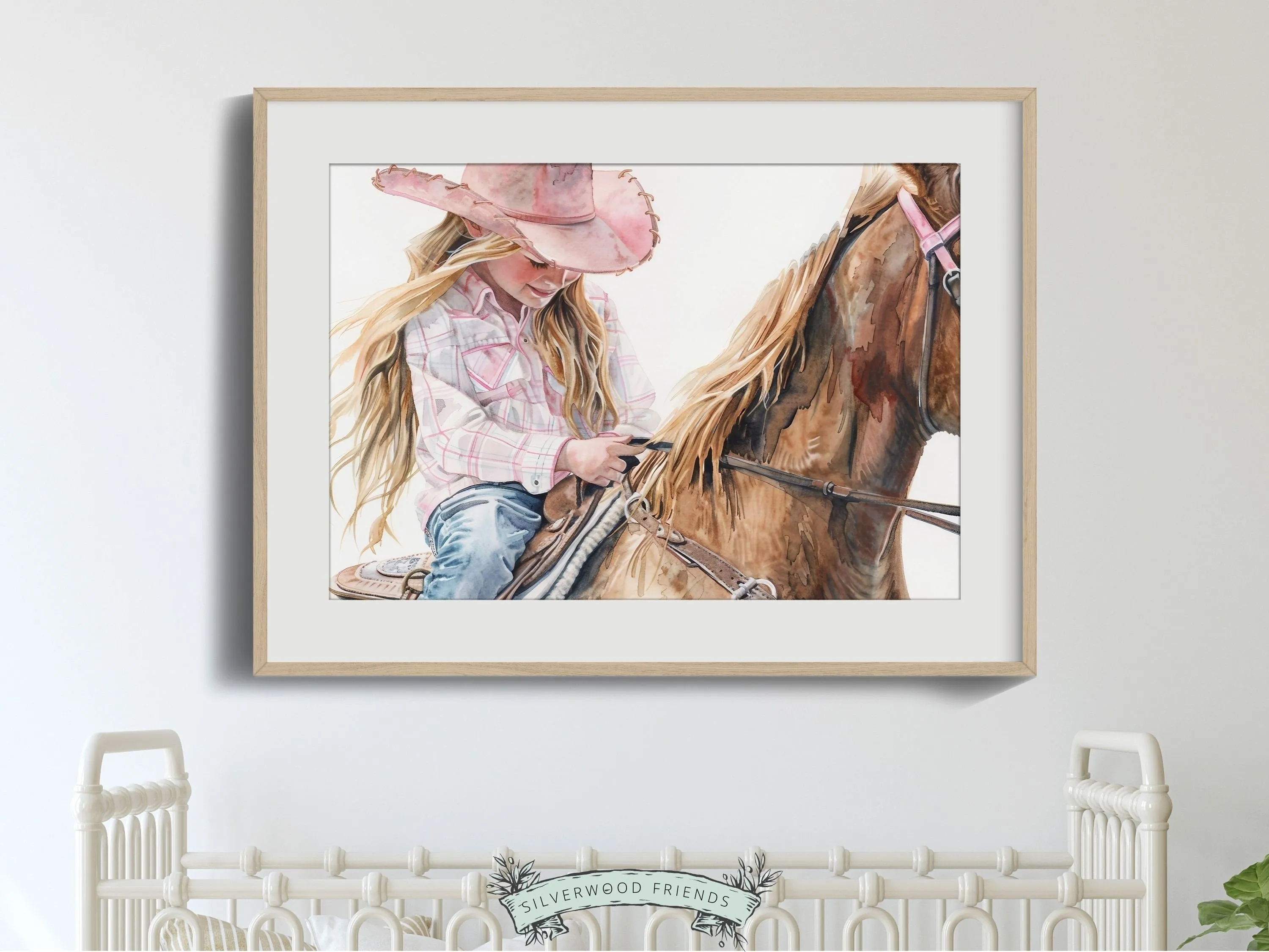 Cowgirl Horse Nursery Print - 001