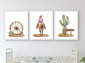 Cowgirl Nursery Prints - Set 2