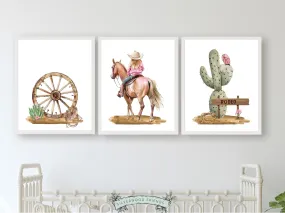 Cowgirl Nursery Prints - Set 3