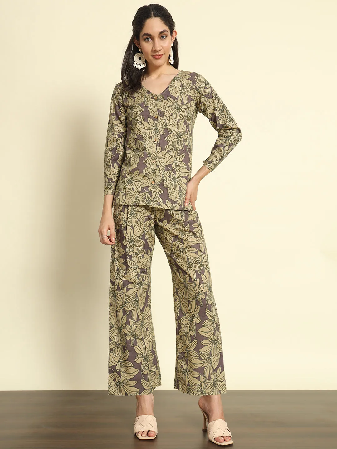 Dusty Plum Floral Pants