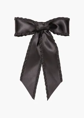 Harper Bow Barrette -- Black