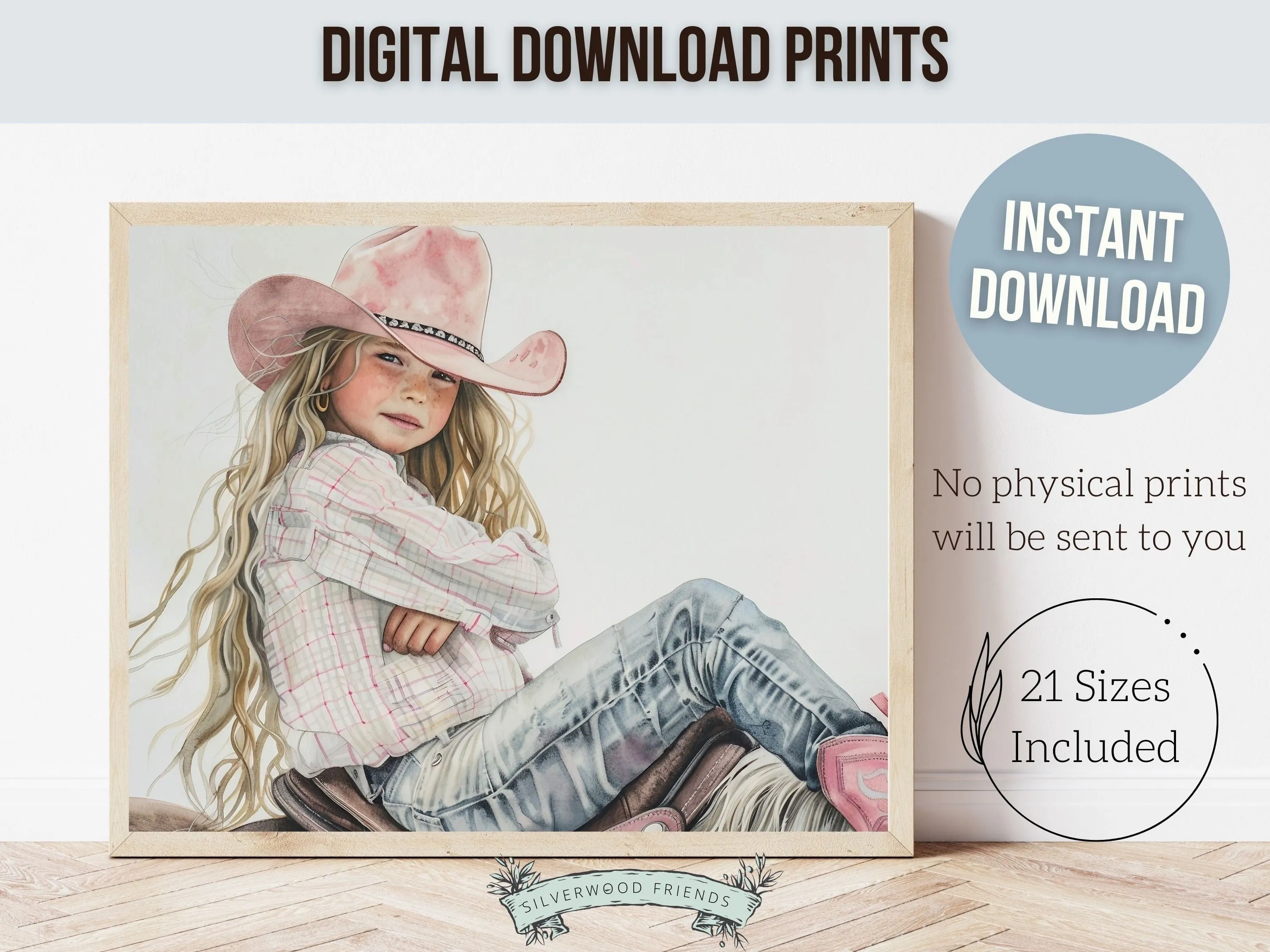 Horse Riding Cowgirl Print - 002