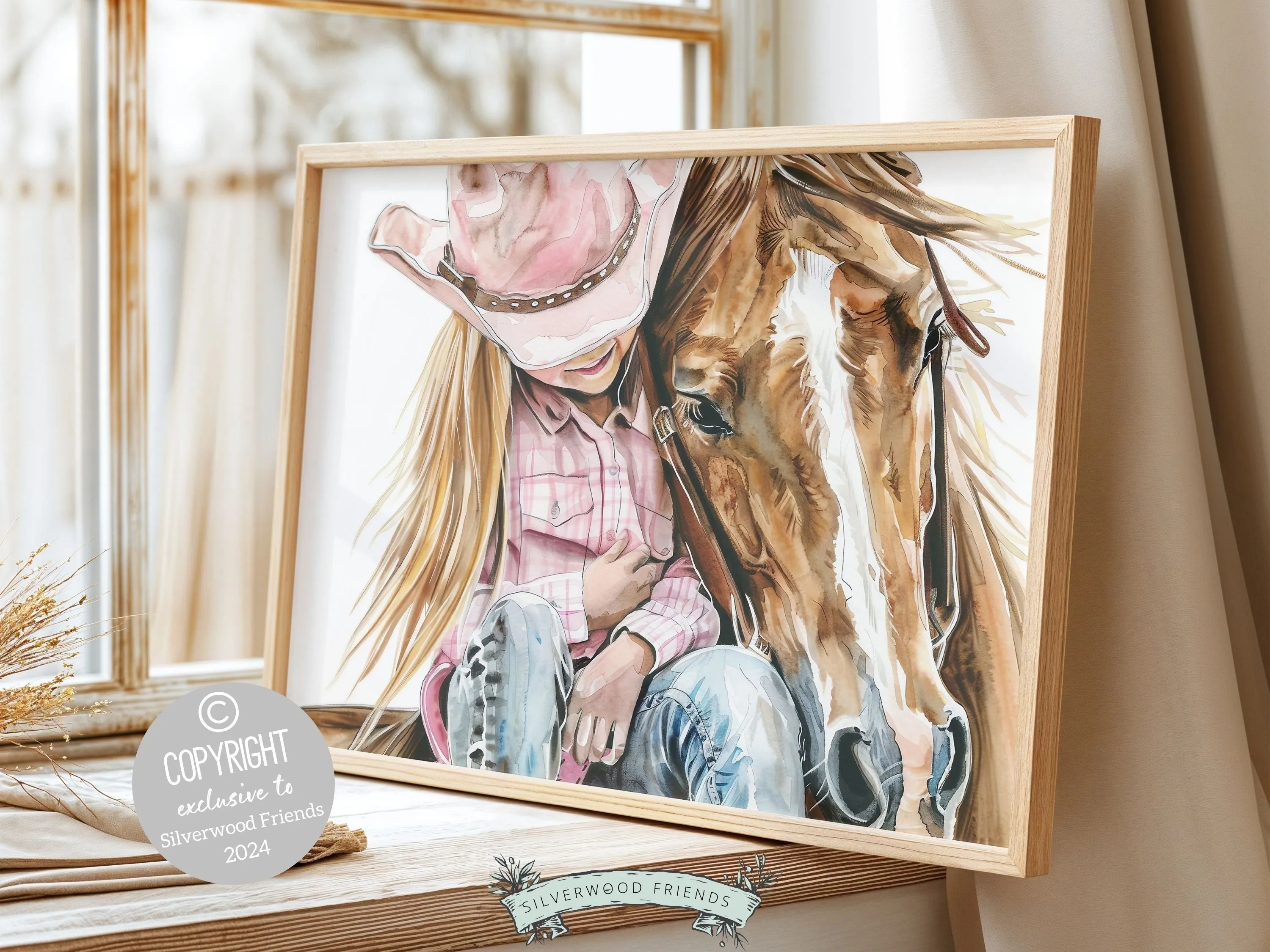 Horse Riding Cowgirl Print - 003