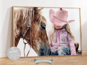 Horse Riding Cowgirl Print - 004