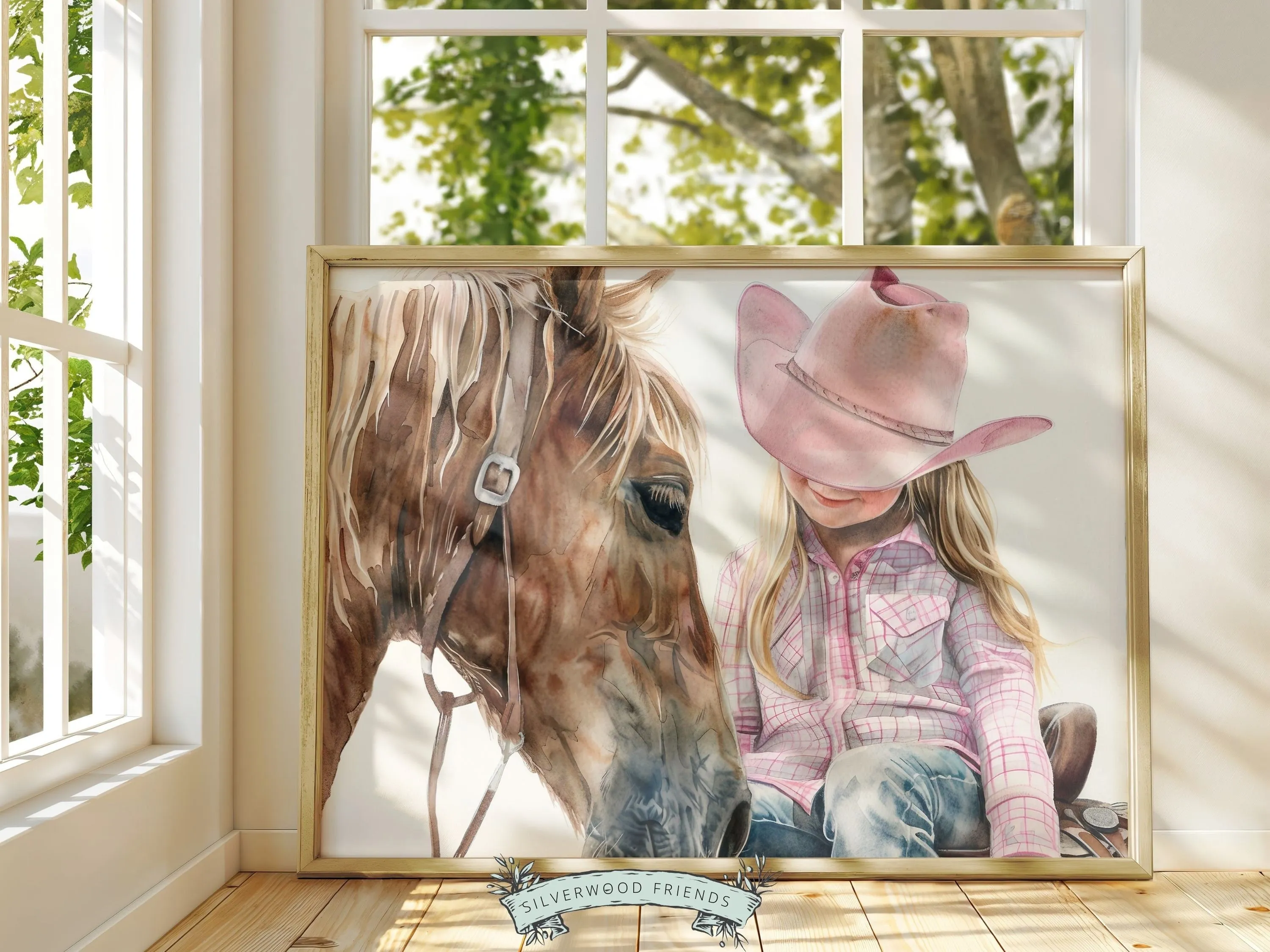 Horse Riding Cowgirl Print - 004