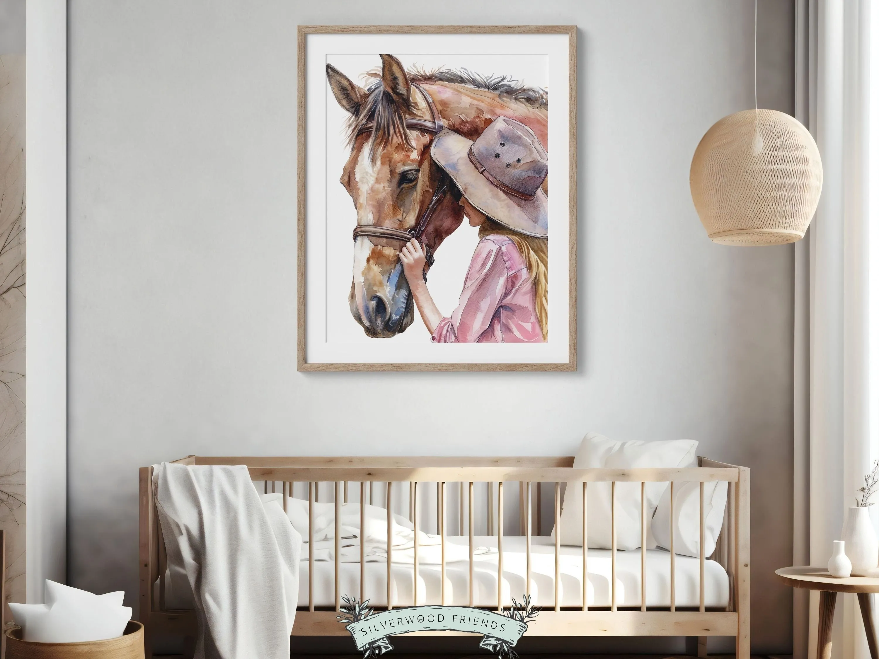 Little Girl Horse Nursery Print - 001