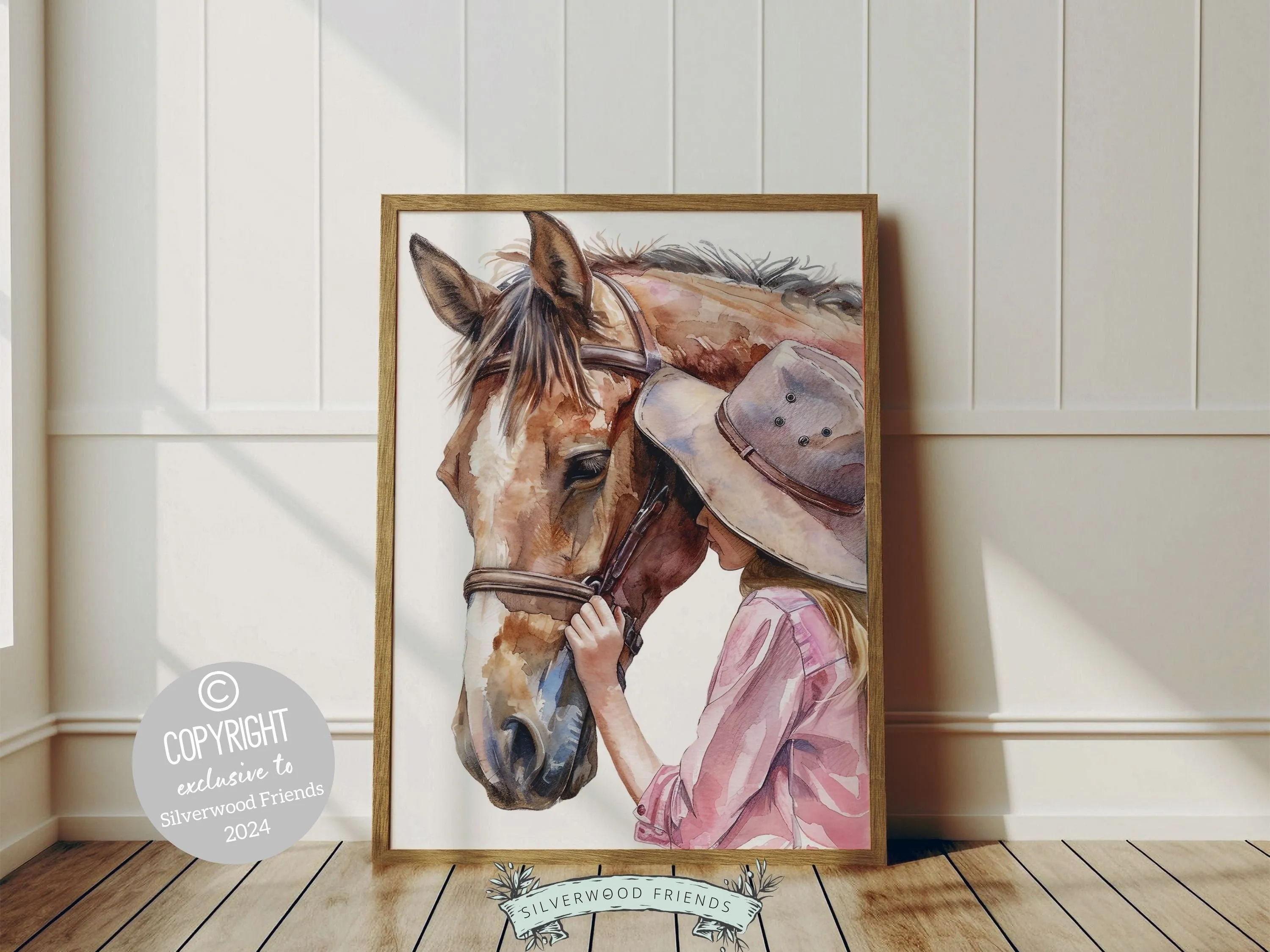 Little Girl Horse Nursery Print - 001