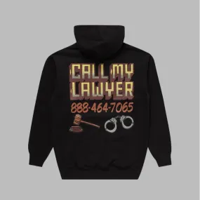 Market Call My Lawyer Sign hoodie q4 15oz with graphic screenprint Black