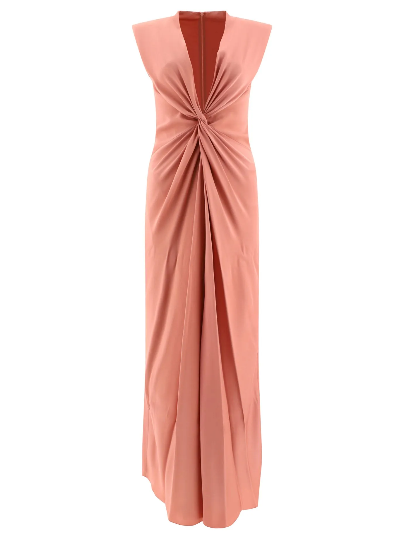 "PILARD" ENVERS SATIN DRAPED DRESS