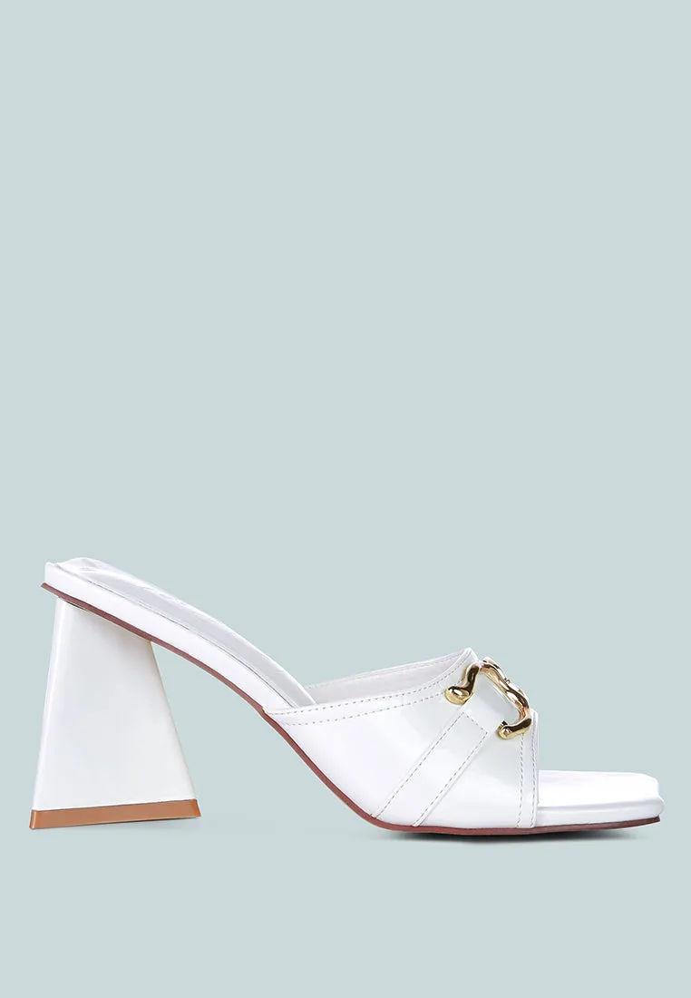 Salisbury Horsebit Buckle Triangular Block Heel Sandals