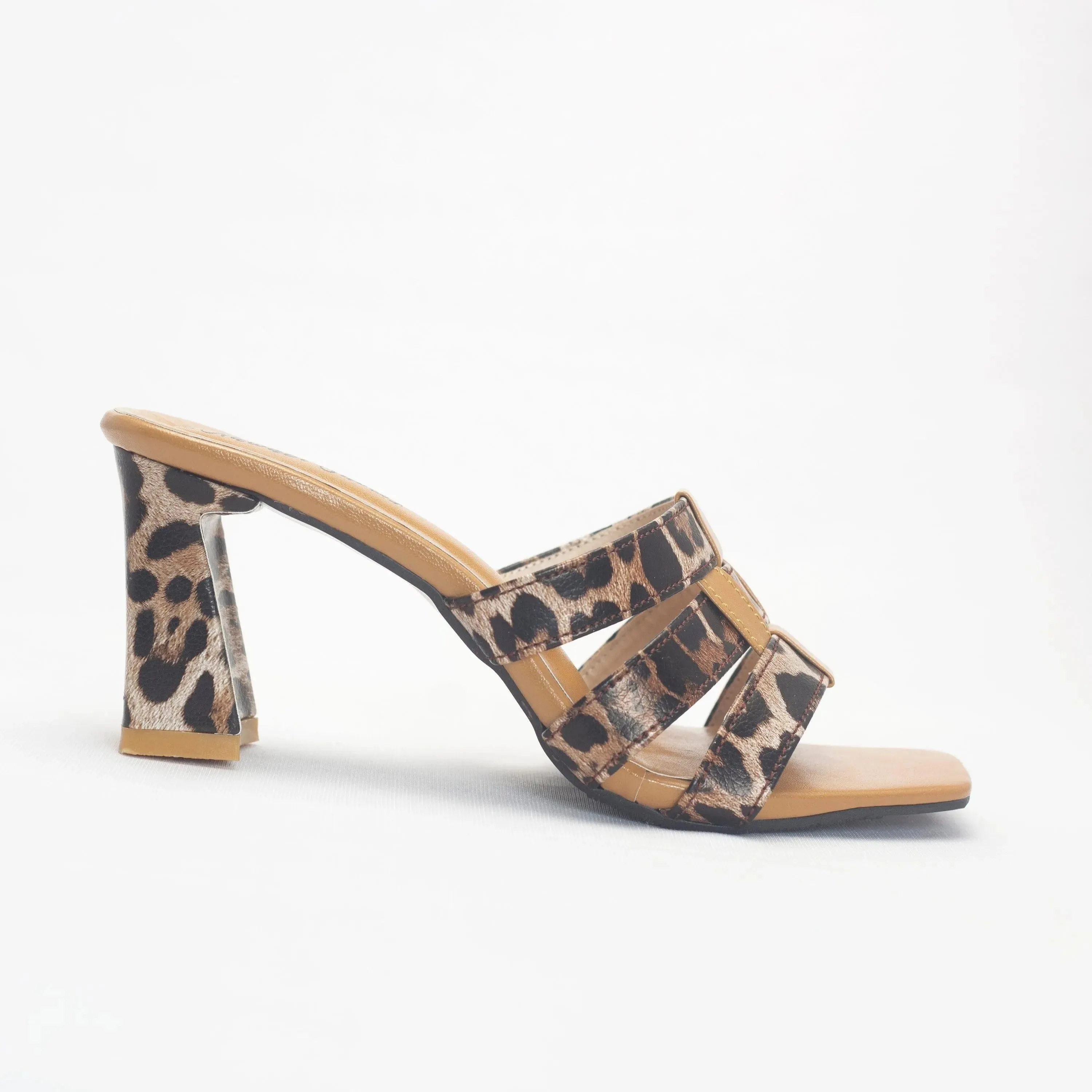 Stylish Cheetah Print Heels Mules For Women's | Nawabi Shoes BD